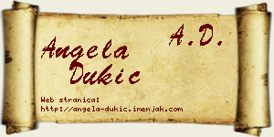 Angela Dukić vizit kartica